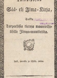 Talonpojan sääkirja suomennos